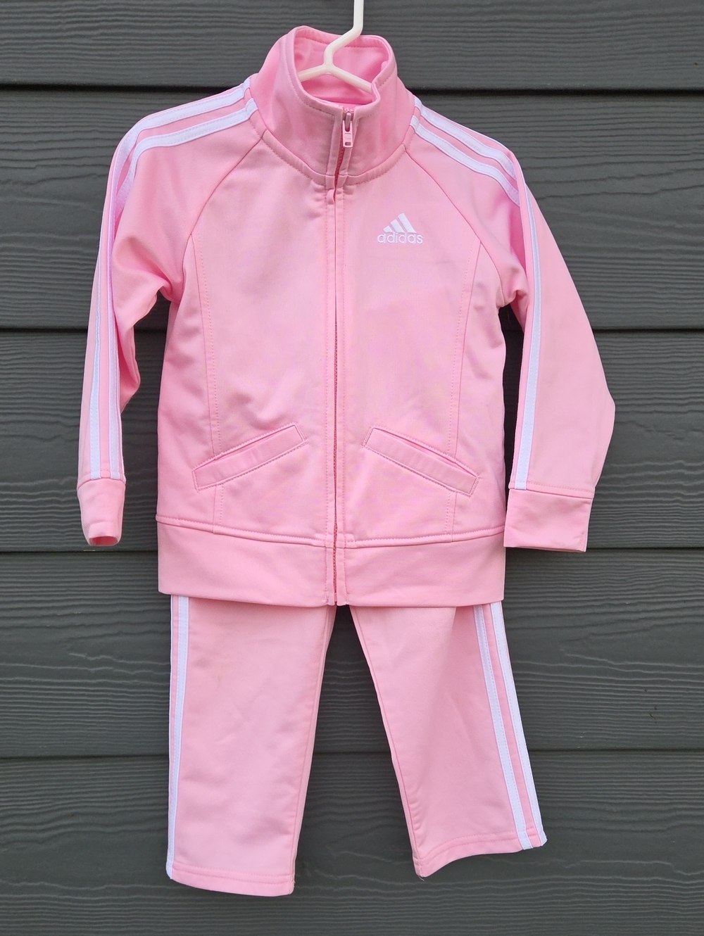 adidas Pink Girls' Two-Piece Track Jacket and Pants